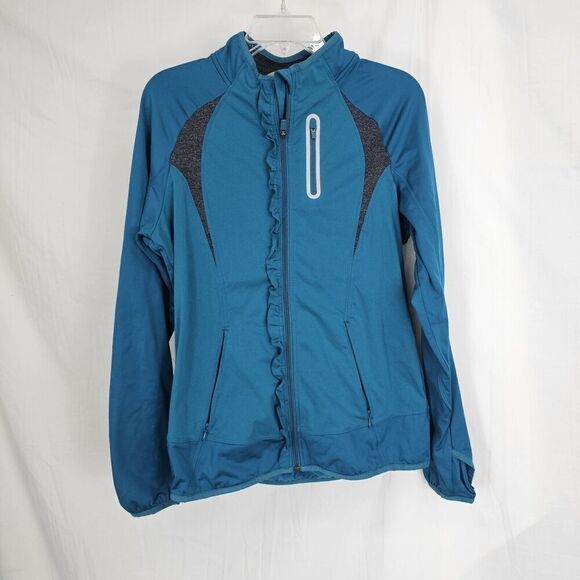 Athleta Jacket Womens Size M Green Prevail Running Athletic Full Zip Reflective - Picture 1 of 6